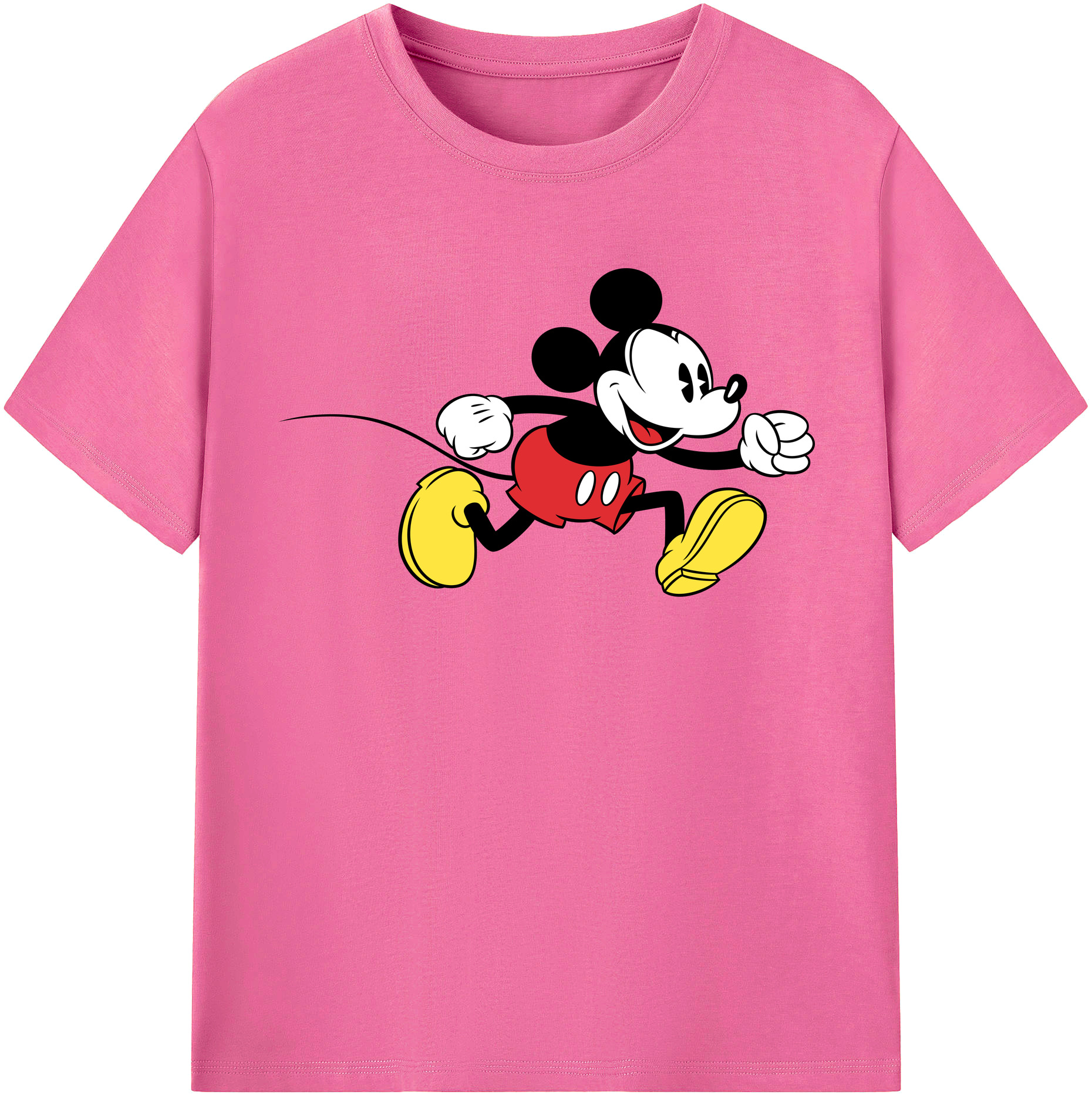 （画像用） ミッキーマウス Mickey Mouse レディースカジュアルプリントTシャツ（綿100％）
